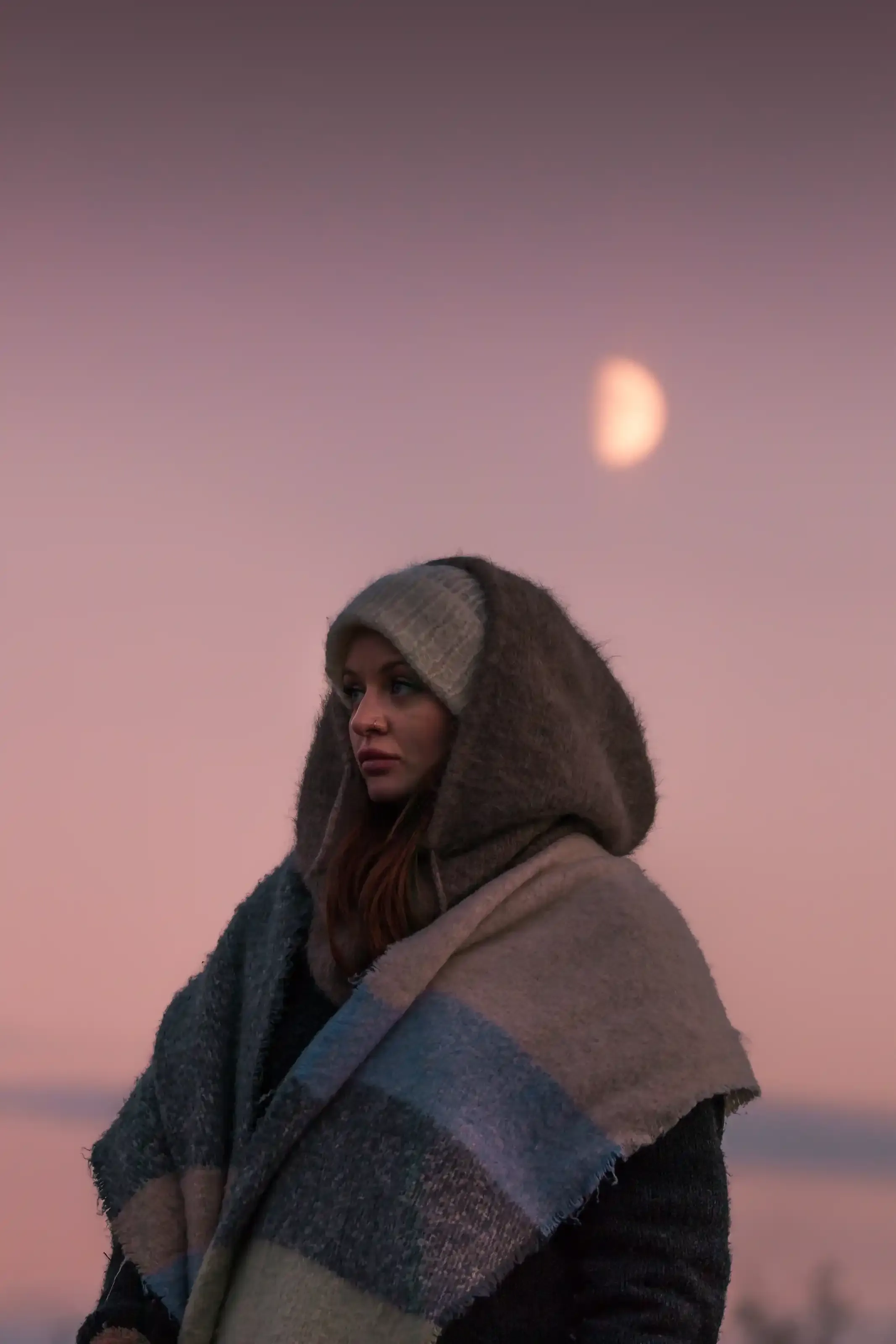 Iceland landscape in pink tones